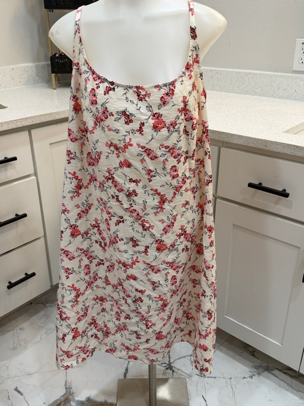 NWT Cream Floral Slip Dress with Pink Blossoms size 22